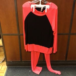 Women’s Rayon Spandex Long Sleeve Two Piece Set